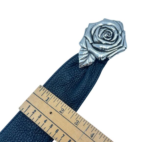 Brighton Black Leather Rose Buckle Belt main image 6